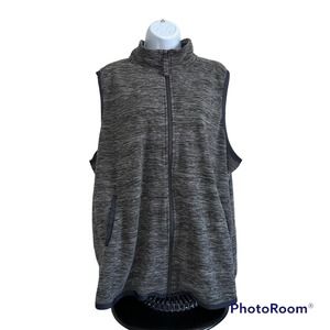 Woman Within Fleece Vest, Heather Gray, Zip-Up, Woman Size 22/24
